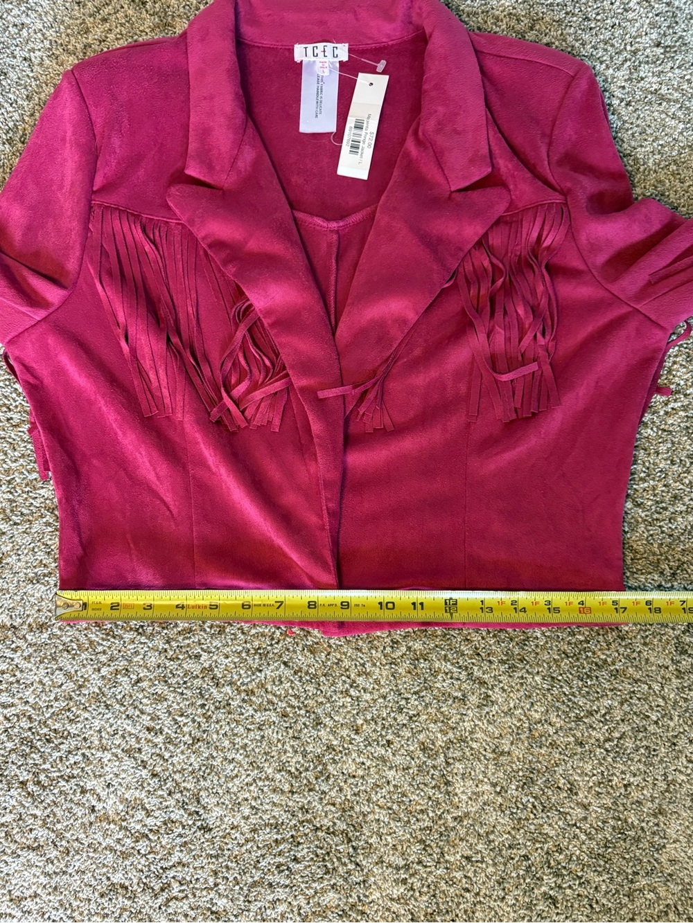 TCEC Women's Raspberry Fringe Blazer - Picture 11 of 12
